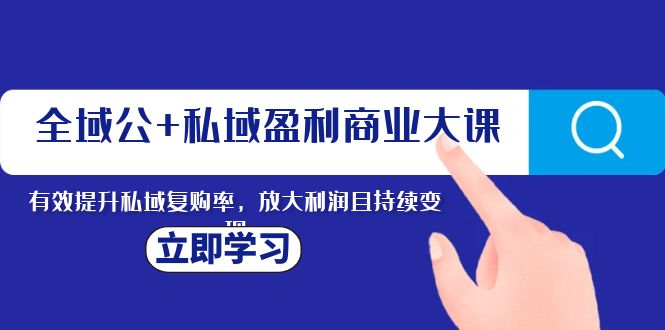 (8045期)全域公+私域盈利商业大课,有效提升私域复购率,放大利润且持续变现-汇课新知资源网