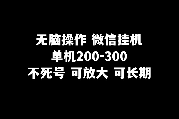 （8119期）无脑操作微信挂机单机200-300一天，不死号，可放大-汇课新知资源网