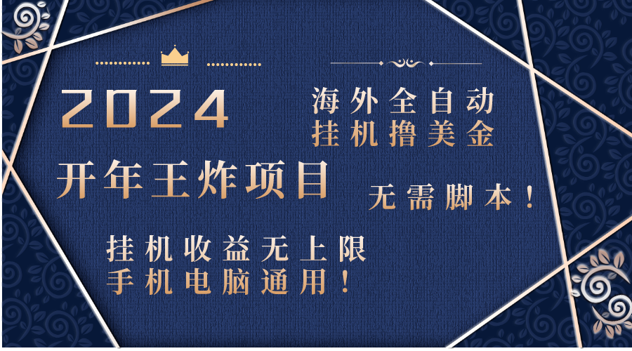 （8494期）2024海外全自动挂机撸美金项目！手机电脑均可，无需脚本，收益无上限！-汇课新知资源网