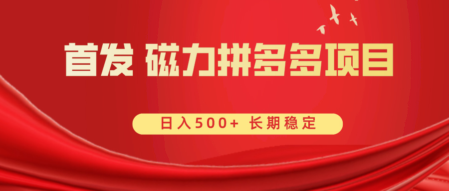（8611期）首发 磁力拼多多自撸  日入500+-汇课新知资源网