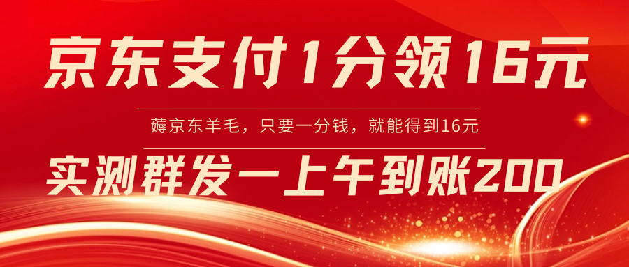 （8678期）京东支付1分得16元实操到账200-汇课新知资源网