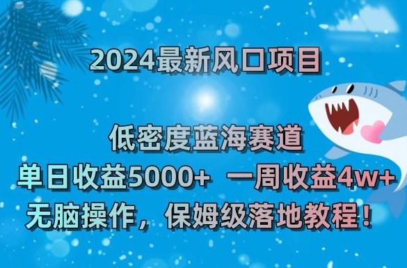 2024最新风口项目,低密度蓝海赛道,单日收益5000+,一周收益4w+!-汇课新知资源网