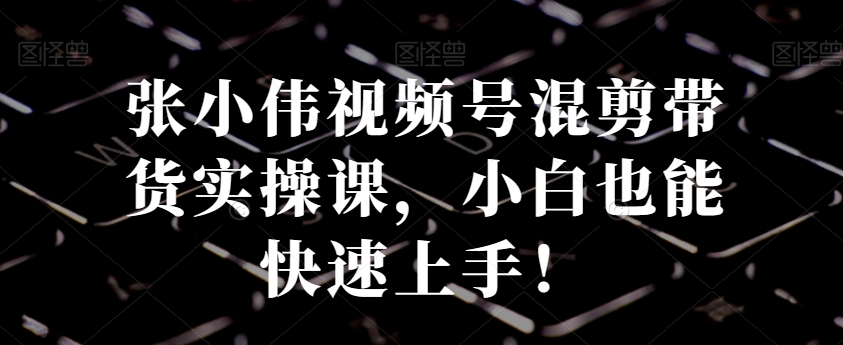 张小伟视频号混剪带货实操课,小白也能快速上手!-汇课新知资源网