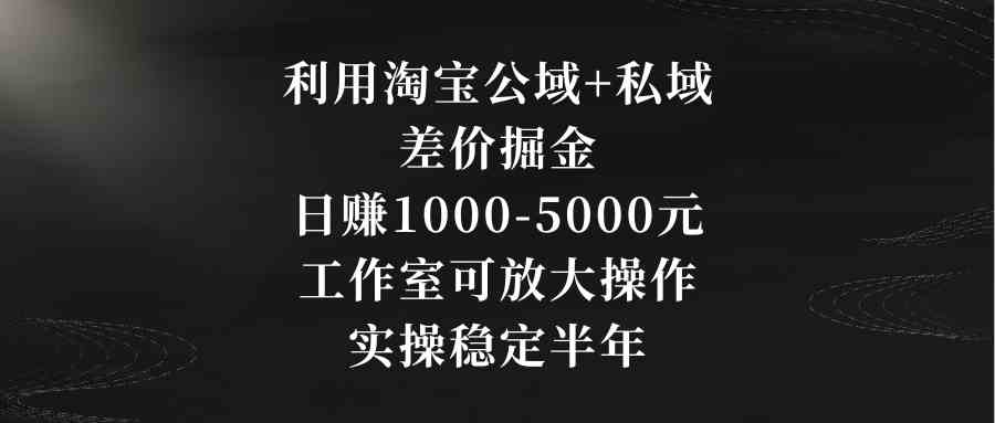 （8952期）利用淘宝公域+私域差价掘金，日赚1000-5000元，工作室可放大操作，实操…-汇课新知资源网