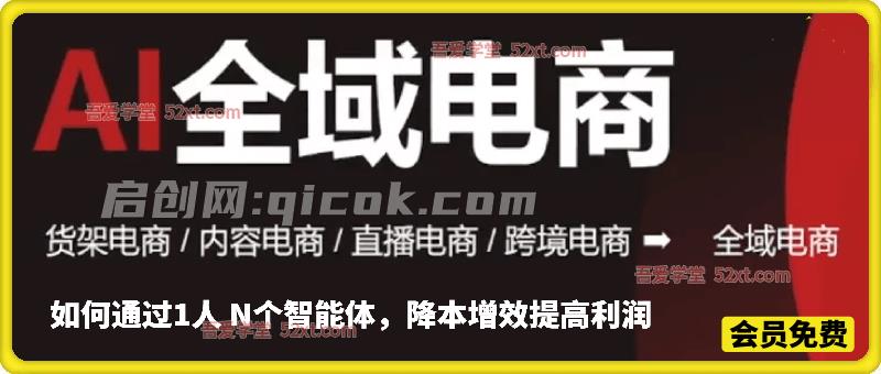 AI+全域电商，如何通过1人 N个智能体，降本增效提高利润-汇课新知资源网