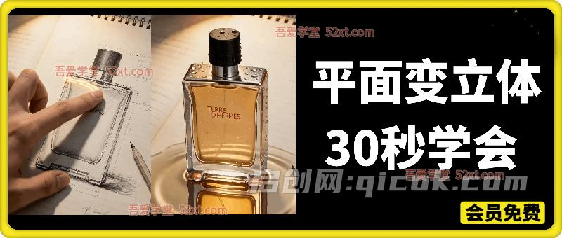 AI创意教学 | 平面变3D立体效果,30秒学会-汇课新知资源网