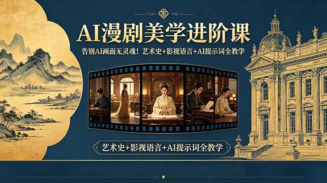 (18802期)告别AI画面无灵魂!AI漫剧美学进阶课-更新,艺术史+影视语言+AI提示词全教学-汇课新知资源网