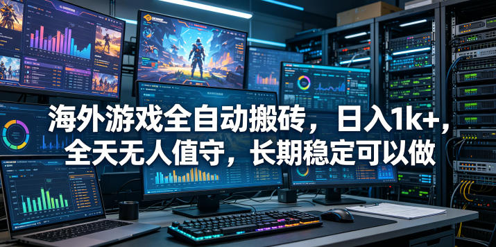 海外游戏全自动搬砖项目,日入1k+,全天无人值守,长期稳定可以做【揭秘】-汇课新知资源网
