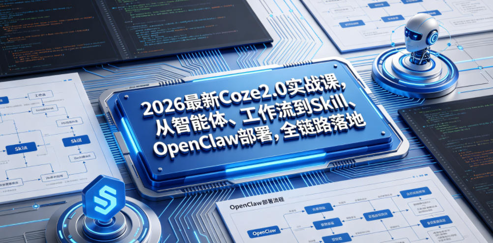 2026最新Coze2.0实战课,从智能体、工作流到Skill、OpenClaw部署,全链路落地-汇课新知资源网