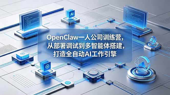 (18789期)OpenClaw 一人公司训练营,从部署调试到多智能体搭建,打造全自动 AI 工作引擎-汇课新知资源网