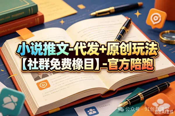小说推文-代发+原创玩法【社群免费橡目】-官方陪跑-汇课新知资源网