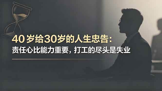(18769期)付费文章:40岁给30岁的人生忠告:责任心比能力重要,打工的尽头是失业-汇课新知资源网