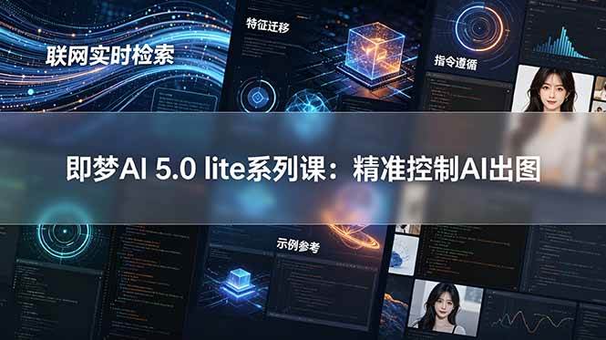 （18962期）即梦AI 5.0 lite实战课：联网实时检索+特征迁移+指令遵循+示例参考，精准控制AI出图-汇课新知资源网