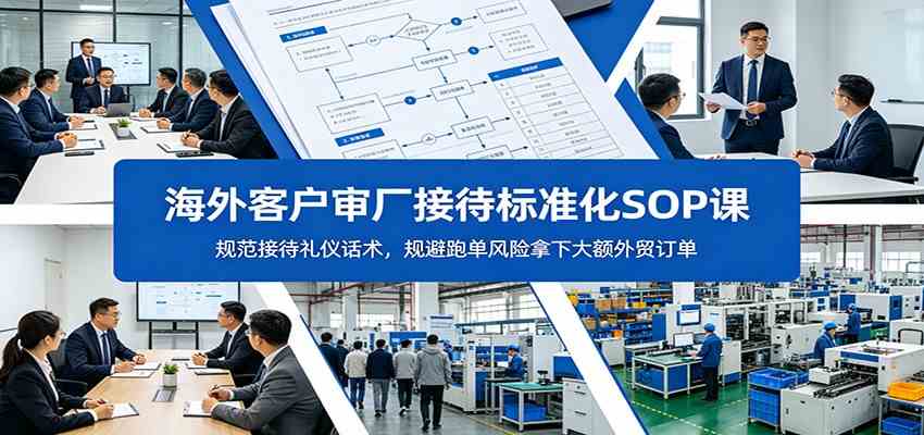 海外客户审厂接待标准化SOP课：规范接待礼仪话术，规避跑单风险拿下大额外贸订单-汇课新知资源网