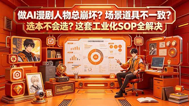 (18850期)做AI漫剧人物总崩坏?场景道具不一致?选本不会选?这套工业化SOP全解决 (更新)-汇课新知资源网
