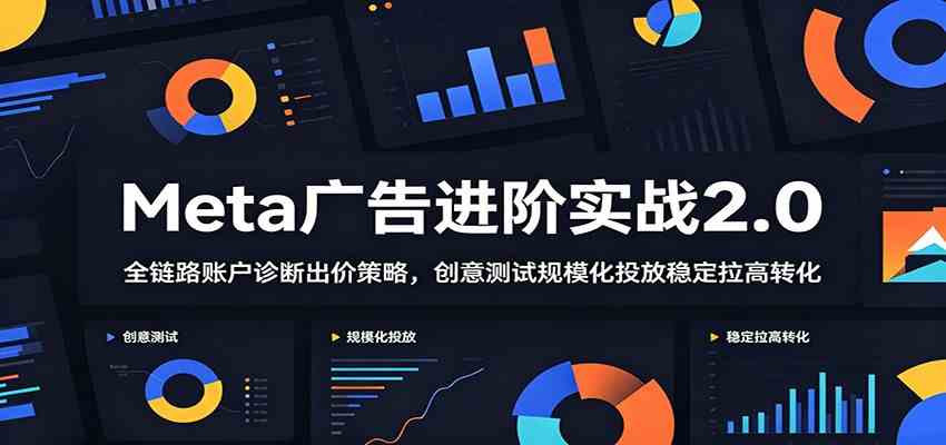 Meta广告进阶实战2.0：全链路账户诊断出价策略，创意测试规模化投放稳定拉高转化-汇课新知资源网