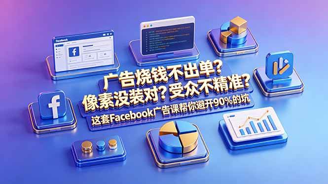 (18850期)广告烧钱不出单?像素没装对?受众不精准?这套Facebook广告课帮你避开90%的坑-原创双语字幕-汇课新知资源网