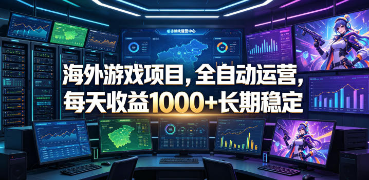 海外游戏项目，全自动运营，每天收益1000+长期稳定【揭秘】-汇课新知资源网