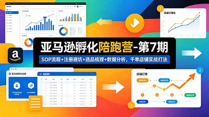 (18752期)亚马逊孵化陪跑营-第7期:SOP流程+注册避坑+选品梳理+数据分析,千单店铺实战打法-汇课新知资源网