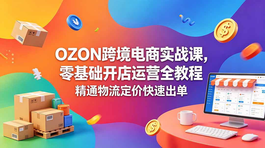 (18746期)OZON 跨境电商实战课,零基础开店运营全教程,精通物流定价快速出单-汇课新知资源网