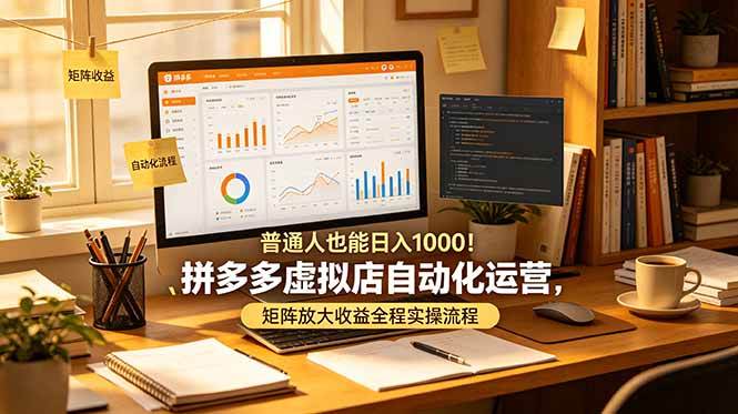 （19022期）普通人也能日入 1000！拼多多虚拟店自动化运营，矩阵放大收益全程实操流程-汇课新知资源网