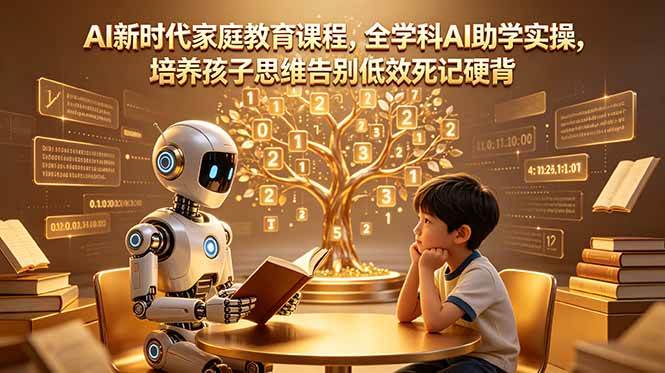 (18745期)AI新时代家庭教育课程,全学科AI助学实操,培养孩子思维告别低效死记硬背-汇课新知资源网