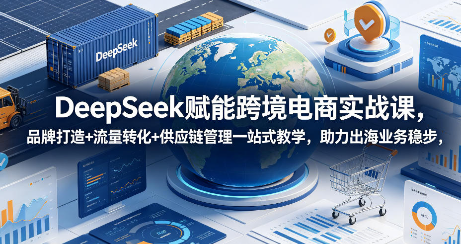 DeepSeek赋能跨境电商实战课，品牌打造+流量转化+供应链管理一站式教学，助力出海业务稳步发展-汇课新知资源网