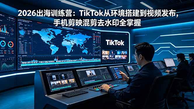（18875期）2026出海训练营：TikTok从环境搭建到视频发布，手机剪映混剪去水印全掌握-汇课新知资源网