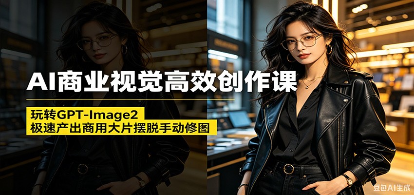 AI商业视觉高效创作课：玩转GPT-Image2，极速产出商用大片摆脱手动修图-汇课新知资源网