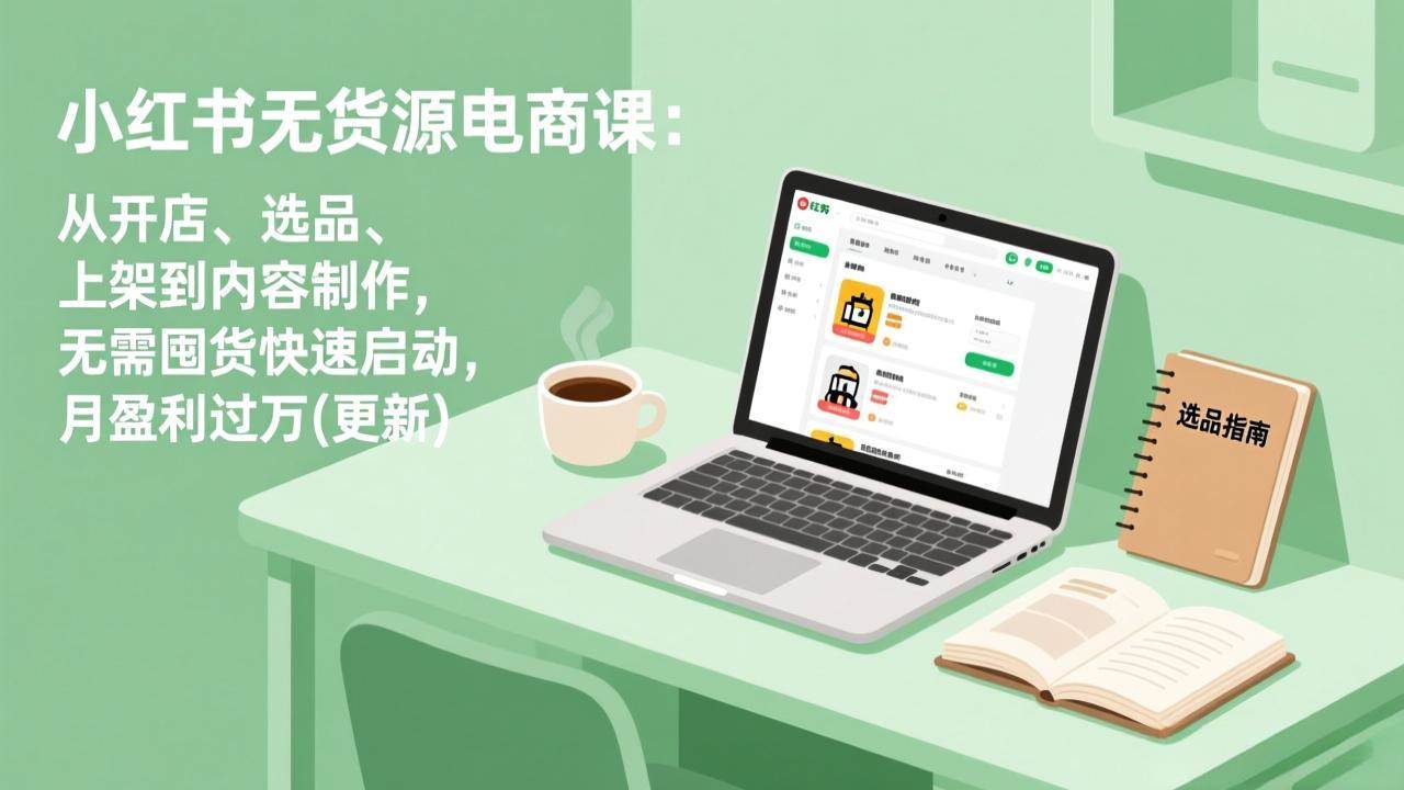 (19003期)小红书无货源电商课(6月22更新):从开店、选品、上架到内容制作,无需囤货快速启动,月盈利过万-汇课新知资源网