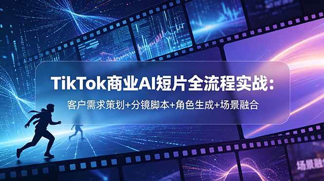 （18678期）TikTok商业AI短片全流程实战：客户需求策划+分镜脚本+角色生成+场景融合-汇课新知资源网