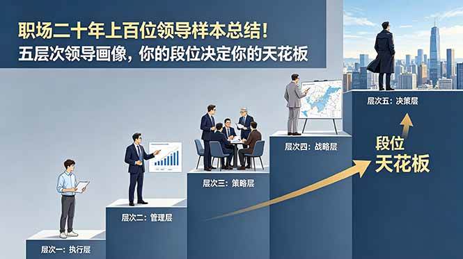 (18900期)付费文章:职场二十年上百位领导样本总结!五层次领导画像,你的段位决定你的天花板-汇课新知资源网