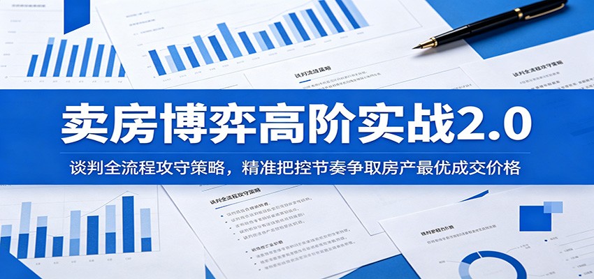 卖房博弈高阶实战2.0：谈判全流程攻守策略，精准把控节奏争取房产最优成交价格-汇课新知资源网