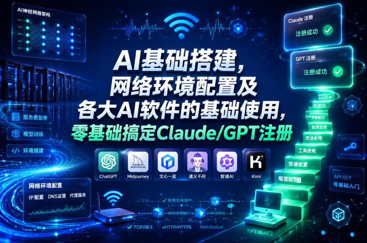 AI基础搭建，网络环境配置及各大AI软件的基础使用，零基础搞定Claude/GPT注册-汇课新知资源网