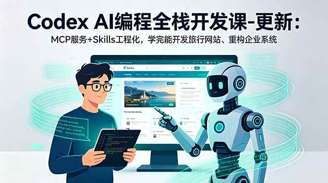 （18858期）Codex AI编程全栈开发课-更新：MCP服务+Skills工程化，学完能开发旅行网站、重构企业系统-汇课新知资源网