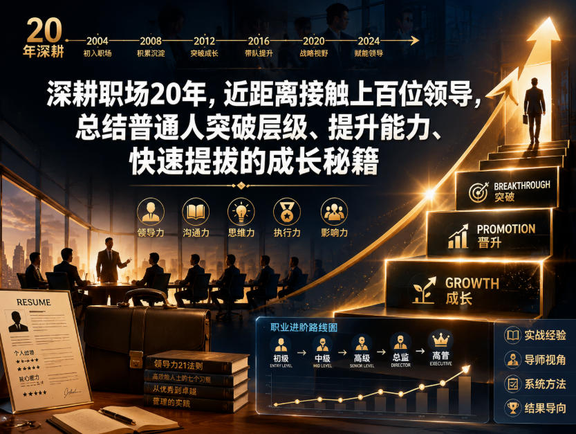付费文章:深耕职场20年,近距离接触上百位领导,总结普通人突破层级、提升能力、快速提拔的成长秘籍(全网独家干货)-汇课新知资源网