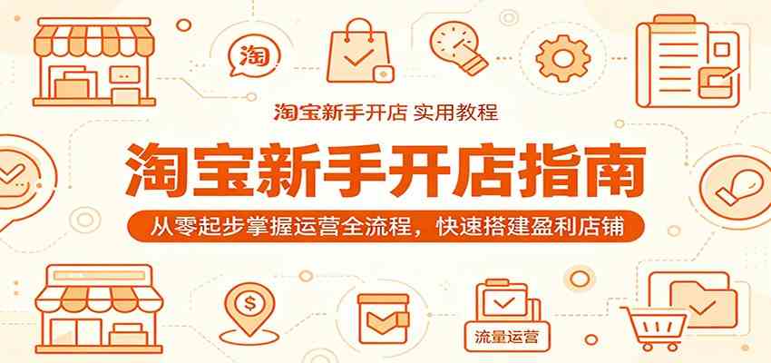 淘宝新手开店指南:从零起步掌握运营全流程,快速搭建盈利店铺-汇课新知资源网