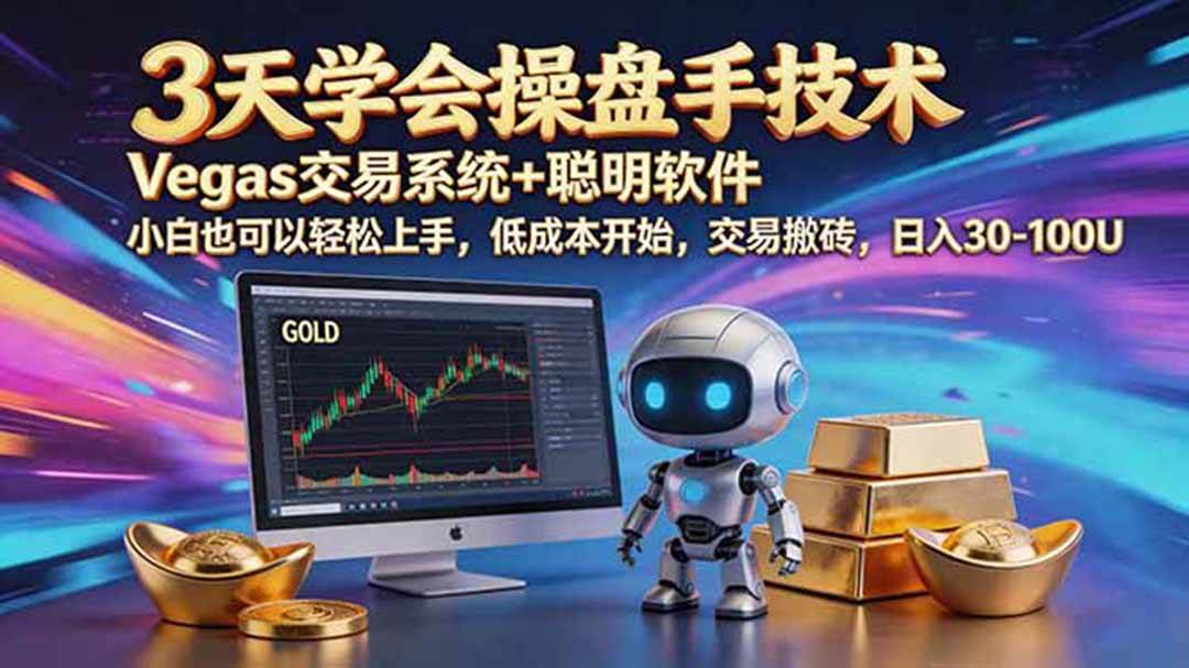 (19005期)三天学会操盘手技术,vegas技术+聪明软件,小白也可以轻松上手,日入500+-汇课新知资源网