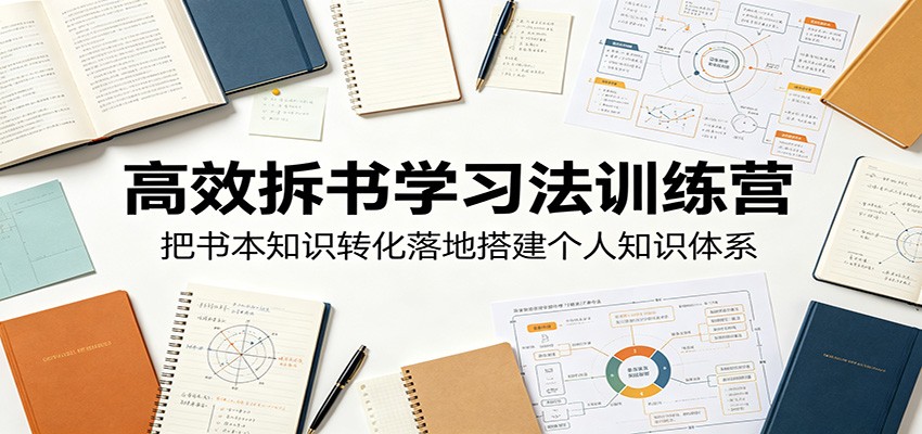 高效拆书学习法训练营，把书本知识转化落地搭建个人知识体系-汇课新知资源网