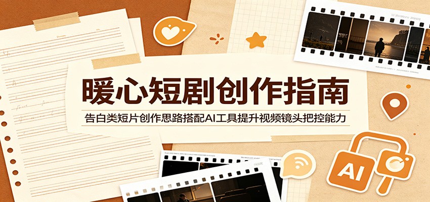 暖心短剧创作指南:告白类短片创作思路搭配AI工具提升视频镜头把控能力-汇课新知资源网