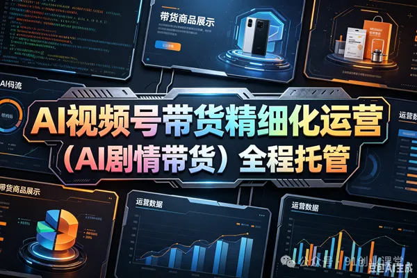 (AI剧情带货)视频号精细化代运营,历时两个月研究测试的新玩法,社裙免费参加-汇课新知资源网