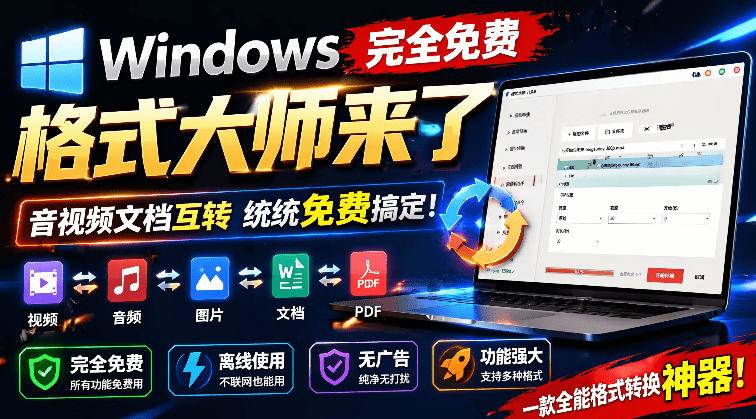 （19057期）Windows完全免费格式大师来了，音视频文档互转统统免费搞定！免费无广，离线使用格式大师-汇课新知资源网
