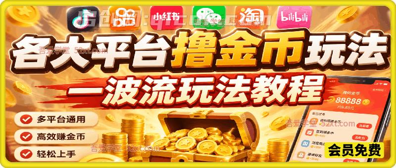 各大平台撸金币玩法，一波流玩法教程（收费398元的教程）-汇课新知资源网