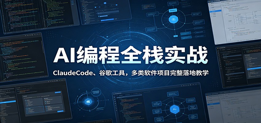 AI编程全栈实战:ClaudeCode、谷歌工具,多类软件项目完整落地教学-汇课新知资源网