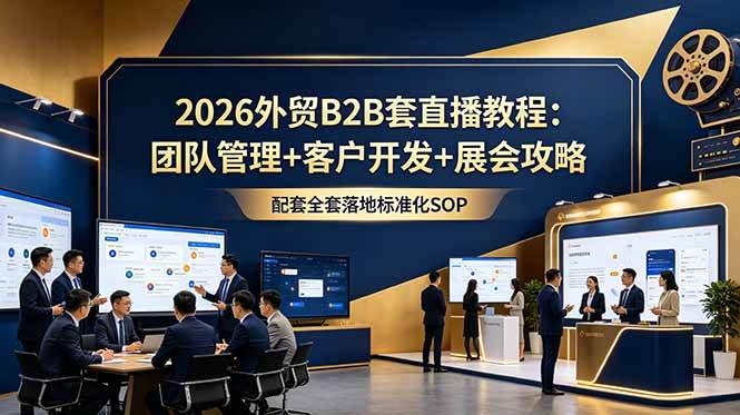 （18994期）2026外贸B2B套直播教程：团队管理+客户开发+展会攻略，配套全套落地标准化SOP