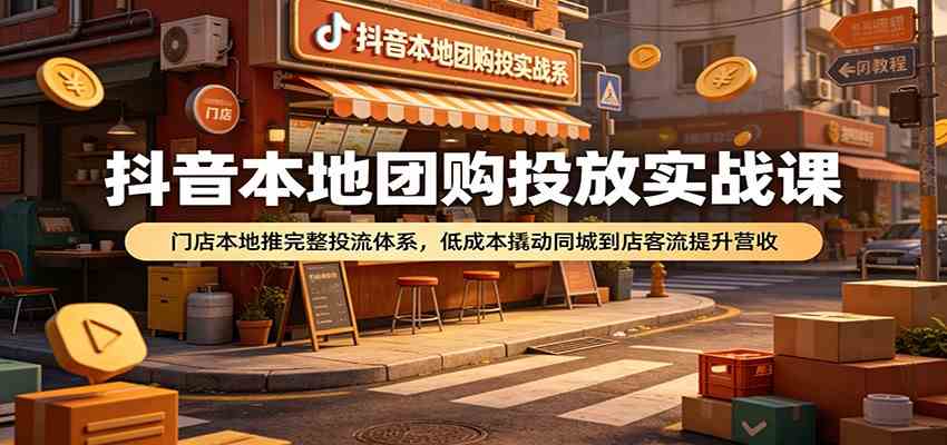抖音本地团购投放实战课:门店本地推完整投流体系,低成本撬动同城到店客流提升营收-汇课新知资源网