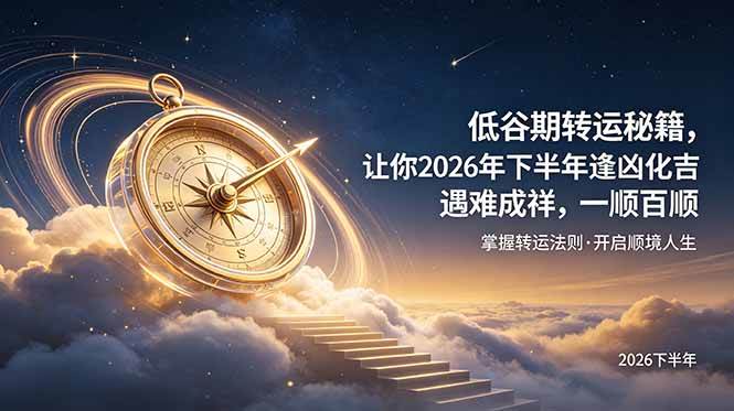 （19024期）付费文章：低谷期转运秘籍，让你2026年下半年逢凶化吉，遇难成祥，一顺百顺。-汇课新知资源网
