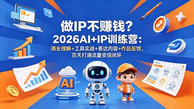 (18839期)做IP不赚钱?2026AI+IP训练营:商业理解+工具实战+表达内容+作品反馈,百天打通流量变现闭环-汇课新知资源网
