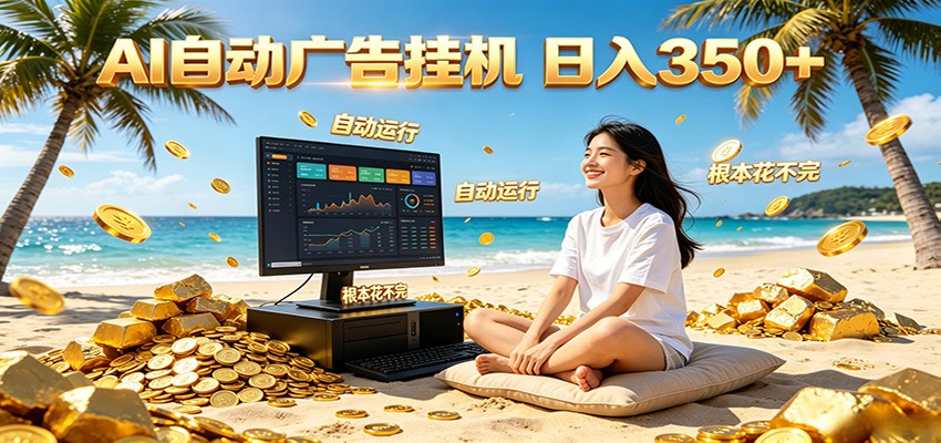 AI自动广告挂机 日入350+ 真正做到躺赚式变现,根本花不完!-汇课新知资源网