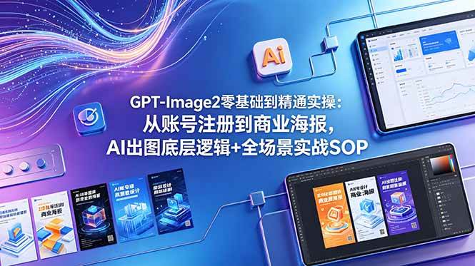 (18835期)GPT-Image2零基础到精通实操:从账号注册到商业海报,AI出图底层逻辑+全场景实战SOP-汇课新知资源网